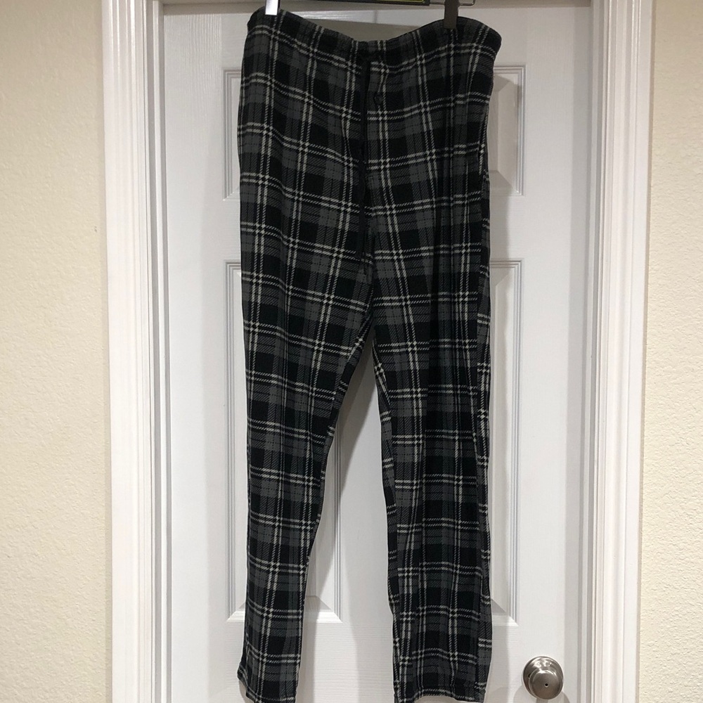 Men's Black and White Plaid PJ Pants